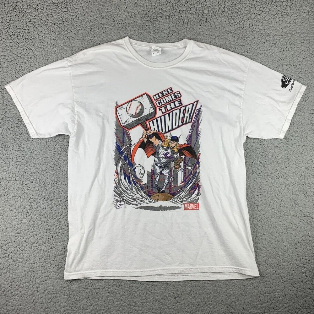 New York Mets Syndergaard Hunder Thor Marvel T-Shirt Mens XL NY Baseball playoff